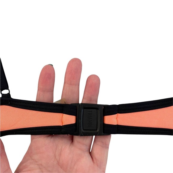 Triangl Small + Bikini Top Colorblock Black White Coral Neon Neoprene - Picture 7 of 7